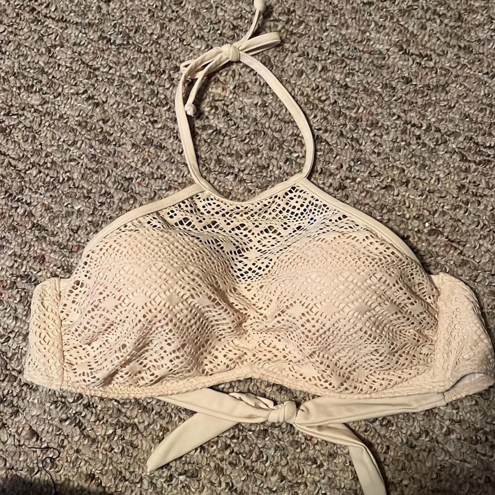 Crochet High Neck Halter Bikini Top